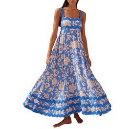 YouLoveIt Women Summer Vintage Boho Long Maxi Dress Sleeveless Evening Party Beach Sundress Plus Size Sundresses Floral Print Party Dress Walmart
