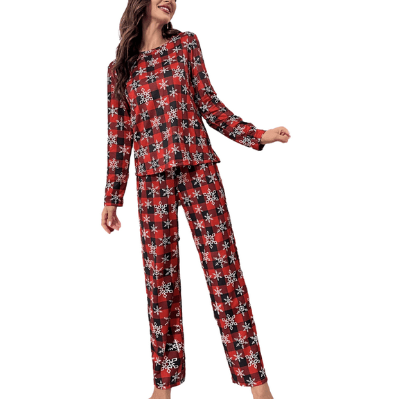 Eternatastic Women's Christmas Printed Pajama Set Soft Long Sleeve Sleepwear Loungewear Pjs Sets