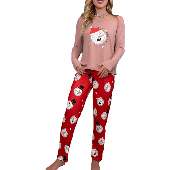 Eternatastic Women's Christmas Printed Pajama Set Soft Long Sleeve Sleepwear Loungewear Pjs Sets