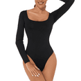 thumbnail image 1 of Eternatastic Women's Crew Neck Long Sleeve Bodysuit T Shirts Basic Tops Body Suit, 1 of 7