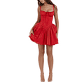 thumbnail image 1 of Eternatastic Women's Lace Mini Corset Dress Sleeveless Square Neck Bustier A-line Dresses, 1 of 8