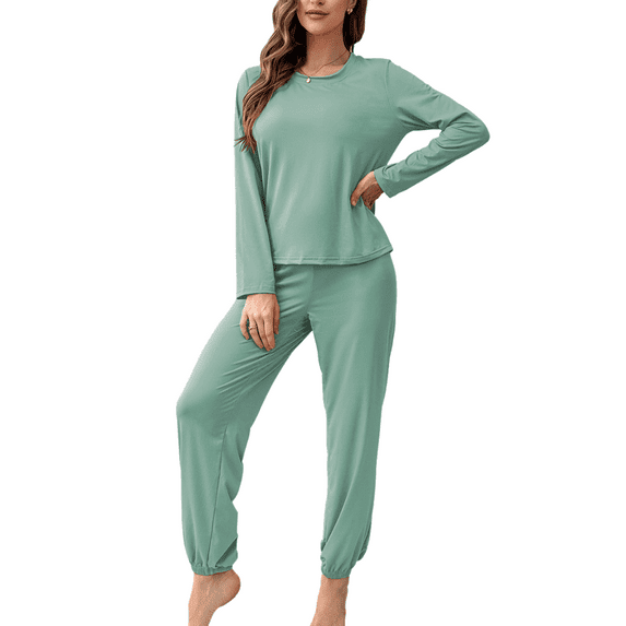 Eternatastic Women's Pajama Set Long Sleeve Top With Jogger Pants Lounge Sets Sleepwear Loungewear