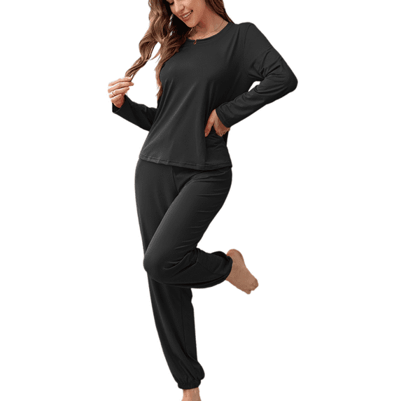 Eternatastic Women's Pajama Set Long Sleeve Top With Jogger Pants Lounge Sets Sleepwear Loungewear