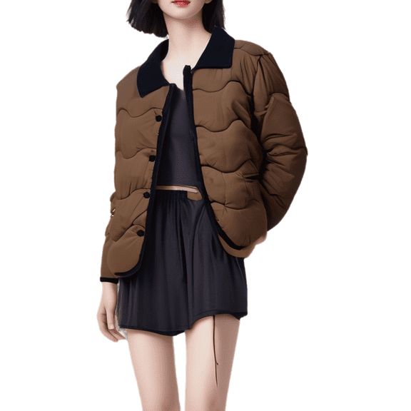 Eternatastic Women's Puffer Jacket Lightweight Quilted Padded Coats Winter Button Down Outwear with Pockets