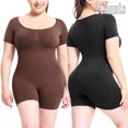 thumbnail image 1 of Eternatastic Women's Shapewear Bodysuit Tummy Control Body Shaper Round Neck Tank Tops Short Sleeve Butt Lifter, 1 of 7
