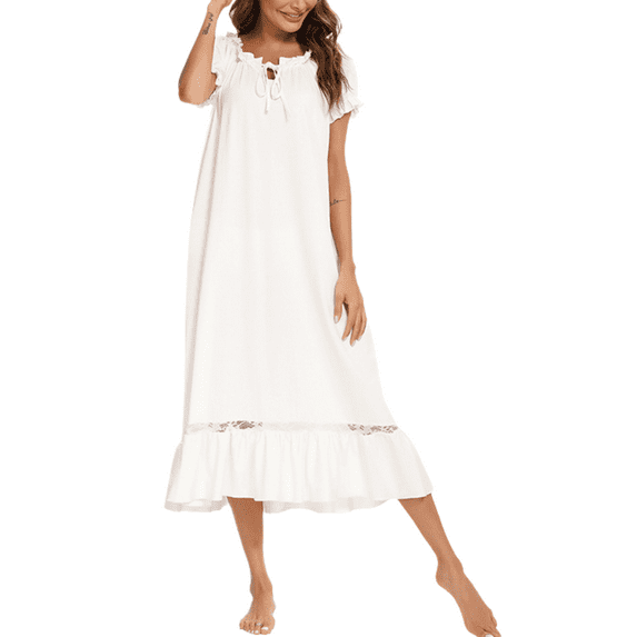 Eternatastic Women's Short Sleeve Pajama Dress Nightgown Soft Sleep Shirt Nightshirt Sleepwear S-XXL