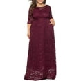 thumbnail image 1 of Eternatastic Womens Floral Lace 2/3 Sleeves Maxi Dress Evening Party Long Dress 3XL Dred, 1 of 5