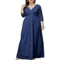 thumbnail image 1 of Eternatastic Womens Maxi Dresses Floral Lace 2/3 Sleeves Party Long Dress 5XL Deep Blue, 1 of 6