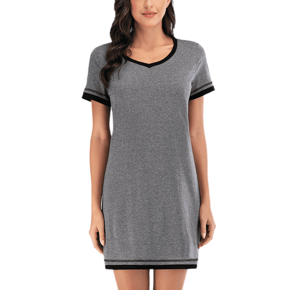 Eternatastic Womens Nightgowns Cotton Sleepwear Sleep Shirt Short Sleeve Nightshirt Pajama Sleepshirt S-XXL