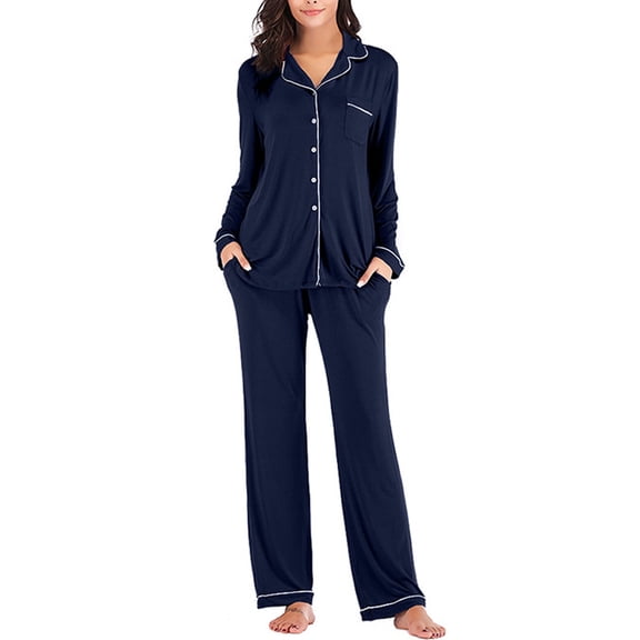 Eternatastic Womens Pajamas Set Long Sleeve Sleepwear Button Down Nightwear Soft Modal Pj Lounge Sets