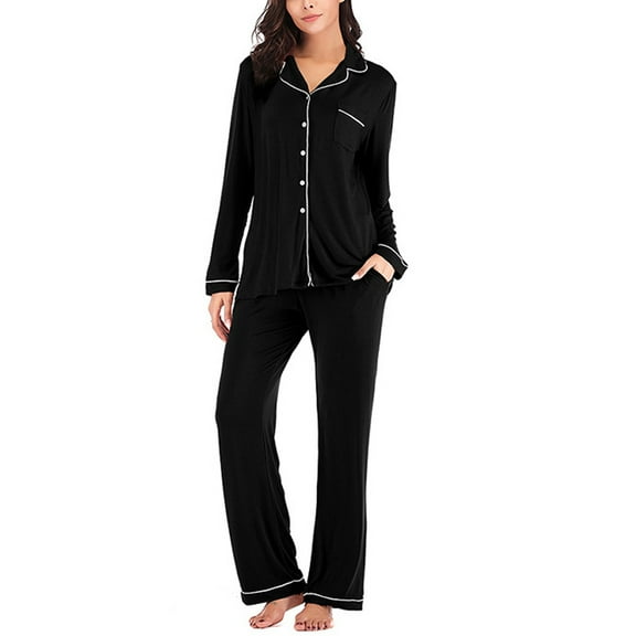 Eternatastic Womens Pajamas Set Long Sleeve Sleepwear Button Down Nightwear Soft Modal Pj Lounge Sets