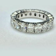 JEWELS PRIME Eternity 3.00 Ct Radiant Cut Ct Real Treated Diamond Engagement Ring 925 Silver Band