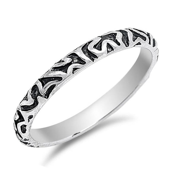 Eternity Bali Stackable Ring .925 Sterling Silver 3mm Band Jewelry Female Male Unisex Size 7