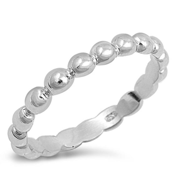 Eternity Ball Bead Design Ring 925 Sterling Silver Band Jewelry Female Male Unisex Size 7