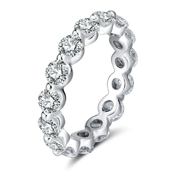 Eternity Wedding Band Ring for Women Cubic Zirconia Sterling Silver Ginger Lyne Collection