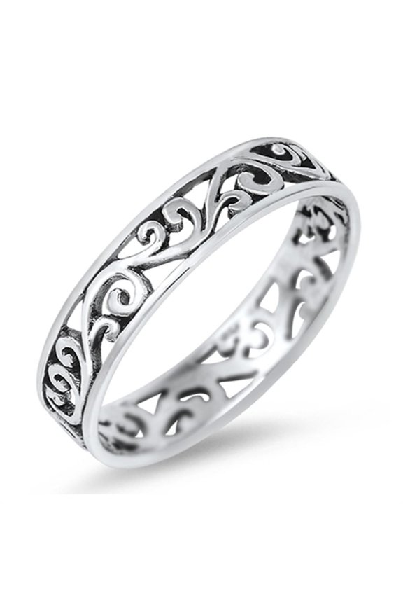 Eternity Celtic Design Ring .925 Sterling Silver Band Jewelry Female Male Unisex Size 2