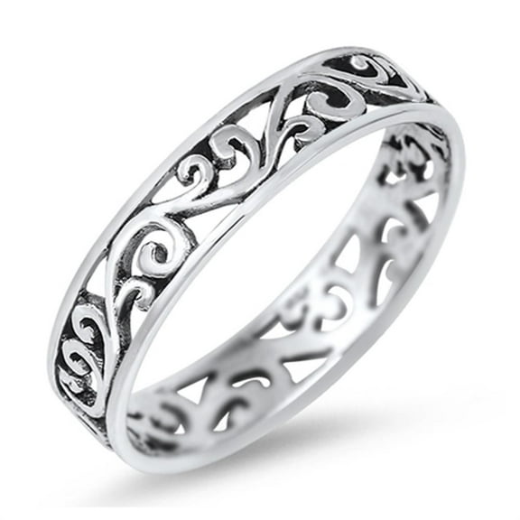 Eternity Celtic Design Ring .925 Sterling Silver Band Jewelry Female Male Unisex Size 2