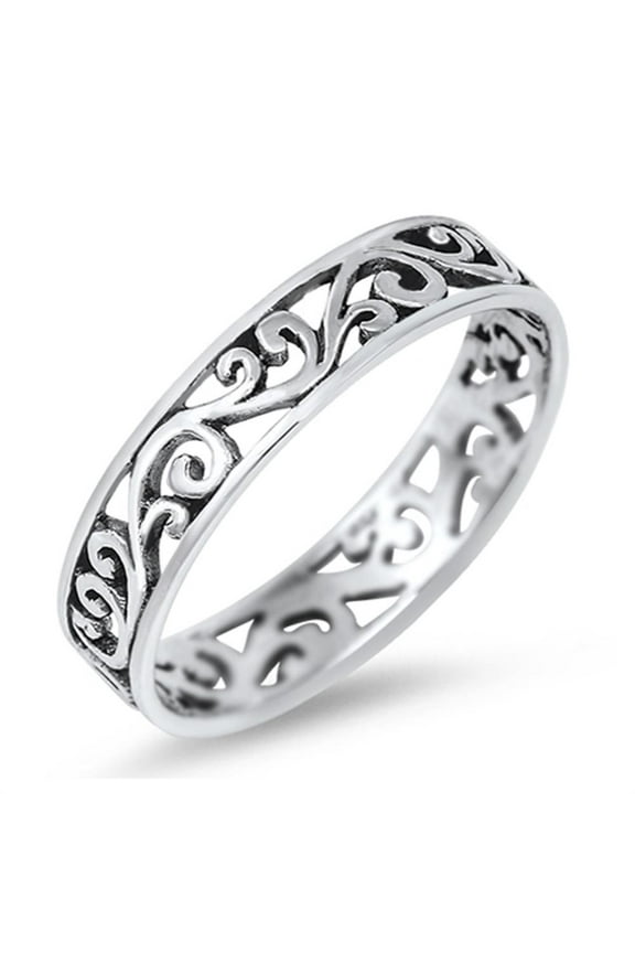 Eternity Celtic Design Ring .925 Sterling Silver Band Jewelry Female Male Unisex Size 5