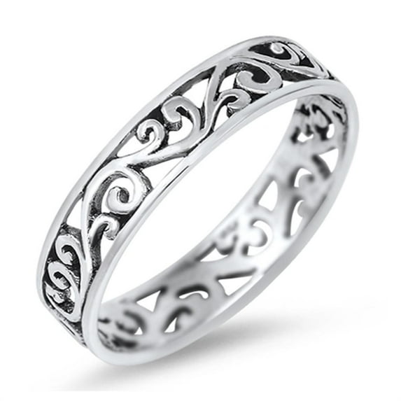 Eternity Celtic Design Ring .925 Sterling Silver Band Jewelry Female Male Unisex Size 7