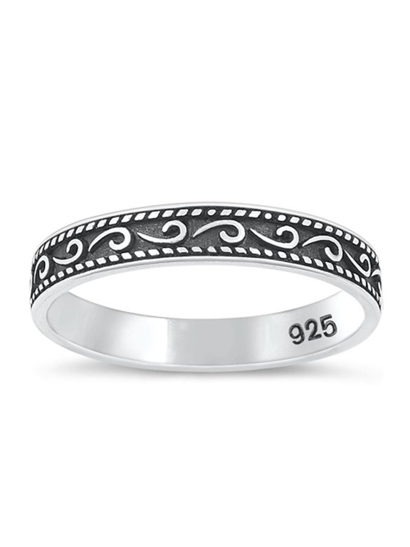 Eternity Celtic Design Wedding Ring .925 Sterling Silver Band Jewelry Female Male Unisex Size 7
