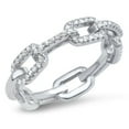 thumbnail image 1 of Eternity Clear CZ Chain Link Ring ( Sizes 4 5 6 7 8 9 10 ) New .925 Sterling Silver Band Rings (Size 4), 1 of 4