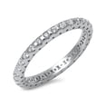 thumbnail image 1 of Eternity Clear CZ Promise Ring 925 Sterling Silver Stackable Band White Jewelry Female Size 6, 1 of 4