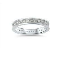 Eternity Cubic Zirconia Ring Sterling Silver 925