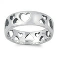thumbnail image 1 of Eternity Cutout Heart Purity Girlfriend Ring 925 Sterling Silver Band Jewelry Female Male Size 5, 1 of 4