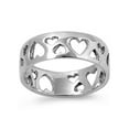 thumbnail image 1 of Eternity Cutout Heart Purity Girlfriend Ring 925 Sterling Silver Band Jewelry Female Male Size 6, 1 of 4
