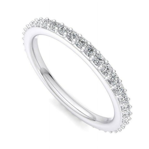 Eternity Diamond Ring | Delicate Diamond Wedding Bands | Eternity Stacking Ring | Anniversary Gift For Her | Silver Rings |