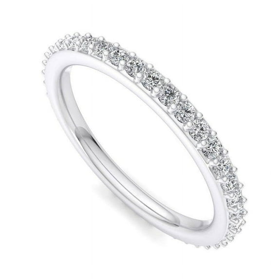 Eternity Diamond Ring | Delicate Diamond Wedding Bands | Eternity Stacking Ring | Anniversary Gift For Her | Silver Rings |