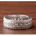 thumbnail image 1 of Eternity Diamond Wedding Band, Triple Row Diamond Engagement Band Ring, Channel Set Diamond Band Ring, 2.6 Simulated Diamond, 925 Sterling Silver, Anniversary Gift Ring For Wife, 1 of 5