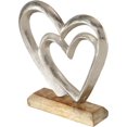 thumbnail image 1 of Eternity Double Heart Figurine, Hand Cast Silver Aluminum, 7.75 Inches, Gallery Base, 1 of 6