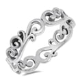 thumbnail image 1 of Eternity Filigree Swirl Cutout Ring .925 Sterling Silver Band Jewelry Female Male Unisex Size 7, 1 of 4