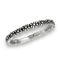 Eternity Flower Stackable Plumeria Ring .925 Sterling Silver Band Jewelry Female Male Unisex Size 5