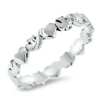 Eternity Heart Dove Christian Stackable Ring 925 Sterling Silver Band Jewelry Female Male Size 9