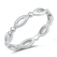 thumbnail image 1 of Eternity Marquise Stackable Ring .925 Sterling Silver Band Jewelry Female Male Unisex Size 7, 1 of 4