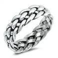 thumbnail image 1 of Eternity Mesh Weave Knot Wedding Ring .925 Sterling Silver Band Jewelry Female Male Unisex Size 9, 1 of 4