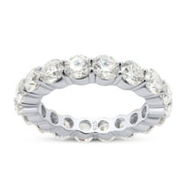 Eternity Moissanite Ring, 5cttw D Color Lab Created Diamond 14K White Gold Over Sterling Silver Eternity Wedding Band Ring for Women-4