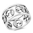 thumbnail image 1 of Eternity Moon Star Galaxy Wide Fantasy Ring .925 Sterling Silver Band Jewelry Female Male Size 9, 1 of 4