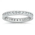 thumbnail image 1 of Eternity Ring Clear Cubic Zirconia Sterling Silver 925 Size 3, 1 of 3