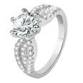 thumbnail image 1 of Eternity Ring Wedding Band for Women 925 Sterling Silver Cubic Zirconia Love Stackable Rings For Christmas mothers birthday valentines day Graduation Anniversary gifts #01 Silver,5, 1 of 7