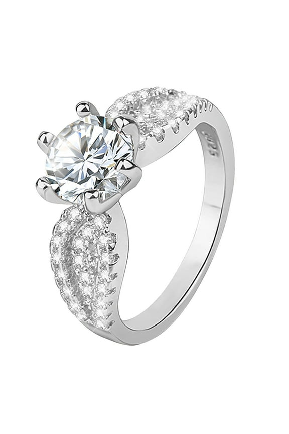 Eternity Ring Wedding Band for Women 925 Sterling Silver Cubic Zirconia Love Stackable Rings For Christmas mothers birthday valentines day Graduation Anniversary gifts #01 Silver,5