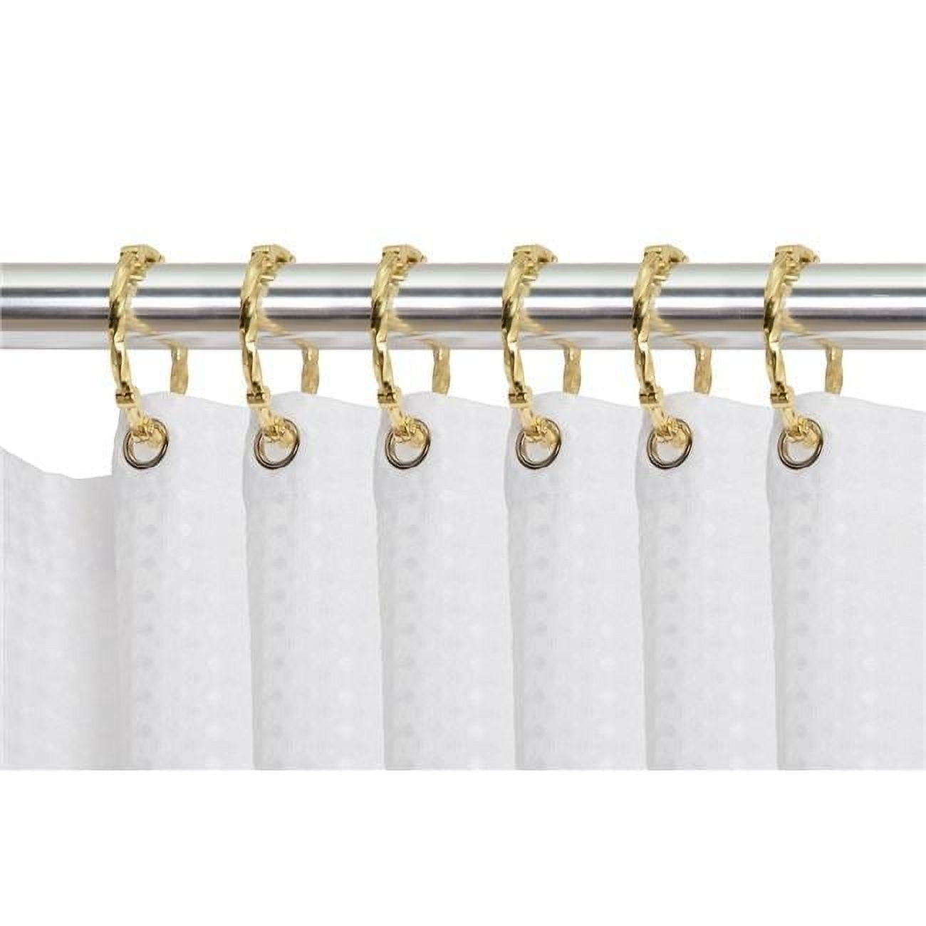Eternity Rustproof Zinc Shower Curtain Rings for Bathroom Shower Rods, Gold - Set of 12