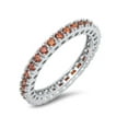 thumbnail image 1 of Eternity Simulated Garnet Cubic Zirconia Ring Sterling Silver 925, 1 of 3