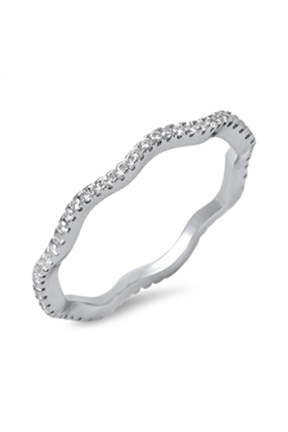 Eternity Stackable White Cubic Zirconia Promise Ring 925 Sterling Silver Band Jewelry Female Size 7