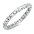 thumbnail image 1 of Eternity Stackable White Cubic Zirconia Ring 925 Sterling Silver Band Jewelry Female Male Size 10, 1 of 4