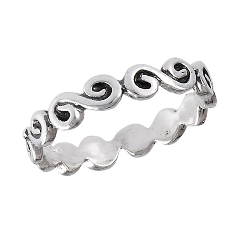 Eternity Swirl Infinity Stackable Ring .925 Sterling Silver Band ...