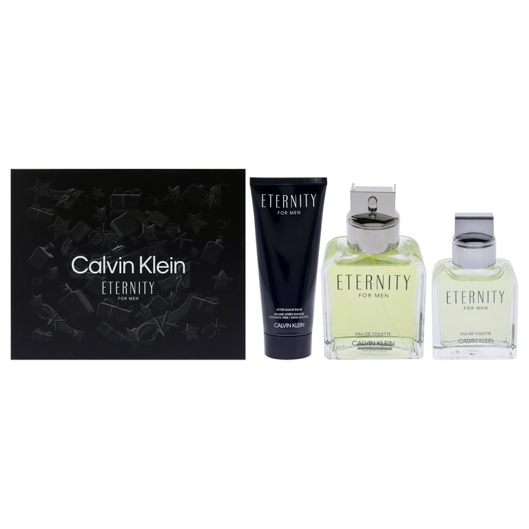 Eternity by Calvin Klein for Men - 3 Pc Gift Set 3.3oz EDT Spray, 3.3oz  After Shave Balm, 0.5oz EDT Splash