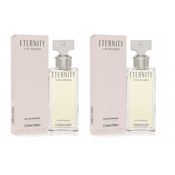 Eternity by Calvin Klein for Women Eau De Parfum (EDP) Spray 3.3 oz / 100 ml Each, 2-Pack
